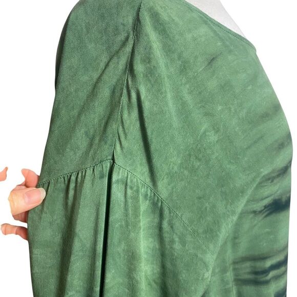 Michael Stars M Oversized relaxed fit blouse green ombre long sleeves rayon - Picture 2 of 8
